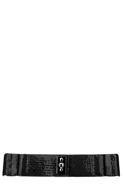 Shiny Elasticated Waist Belt -Red-Length - 75cm