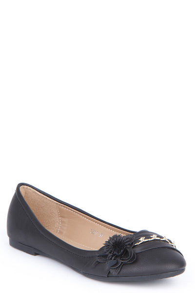 Chain and Flower Detail Pumps-Beige-UK 4 - EU 37