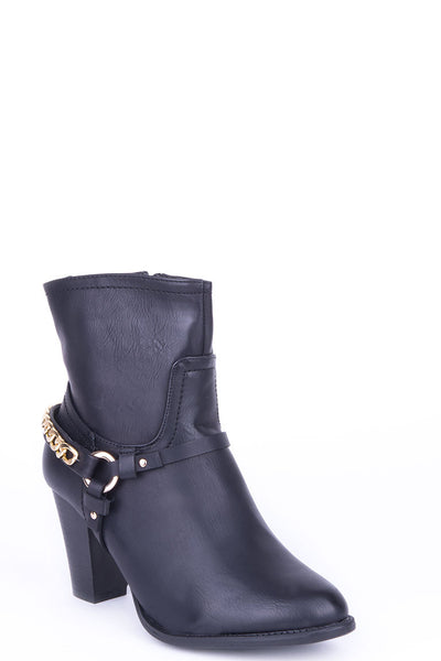 Ankle Boots with Stirrup Detail-Coffee-UK 3 - EU 36