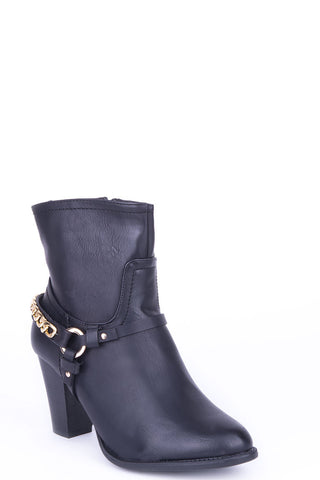 Ankle Boots with Stirrup Detail-Coffee-UK 3 - EU 36