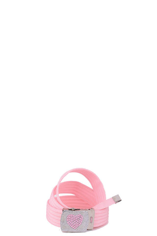 Sparkly Heart Belt-Pink-Length - 100cm