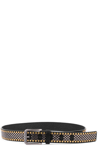 Black Studded Faux Leather Belt