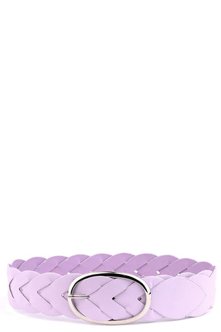 Lilac Braided Faux Leather Belt-Lilac-Length - 85cm