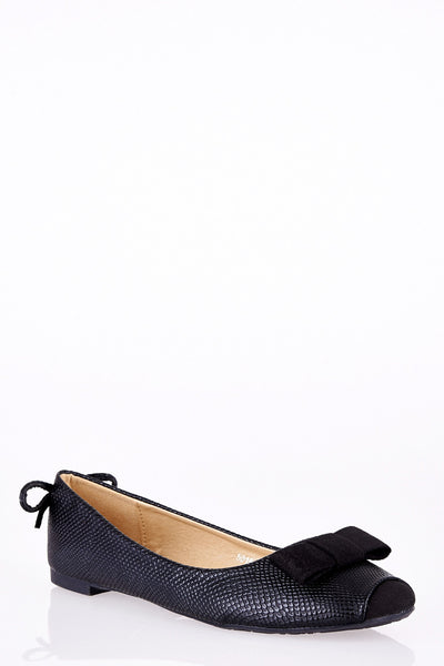 Faux Snakeskin Pumps with Suedette Bow Detail-Cream-UK 7 - EU 40