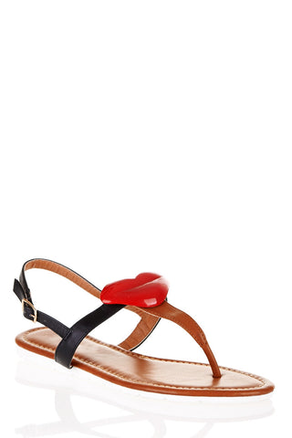 Lip Toe Post Sandals-Black-UK 5 - EU 38