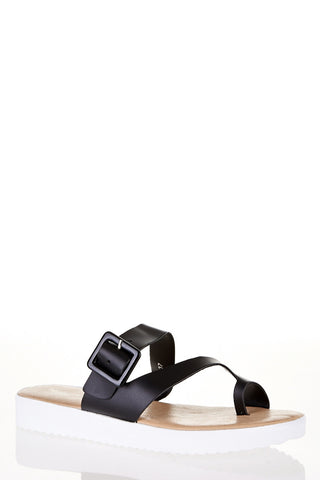 Black Toe Post Sandals-Black-UK 7 - EU 40