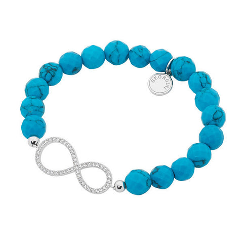 GEORGINI FACETED TURQUOISE CZ INFINITY STRETCH BRACELET