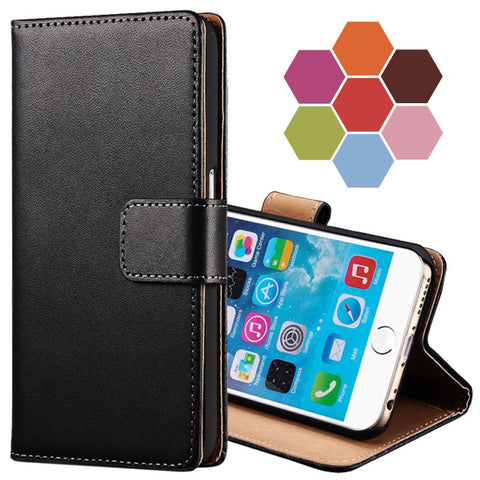 Genuine Leather Wallet Stand Design Case leather case for iphone 6 Phone Bag Cover Luxury with Card Holder Drop Ship
