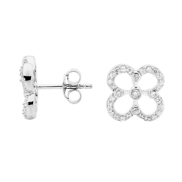 GEORGINI CZ CLOVER STUDS