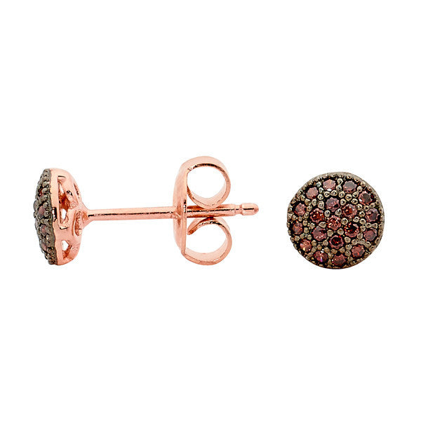 GEORGINI ROSE GOLD BROWN CZ PETITE STUDS