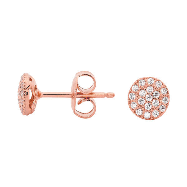 GEORGINI ROSE GOLD WHITE CZ PETITE STUDS