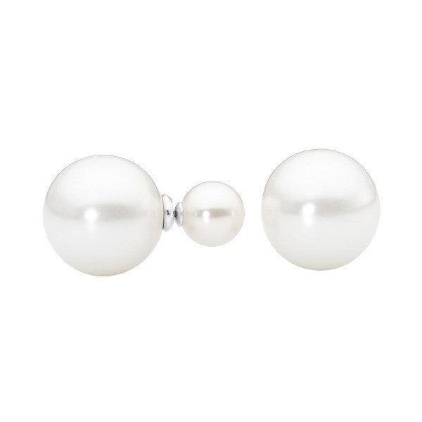 GEORGINI DOUBLE PEARL BALL STUDS