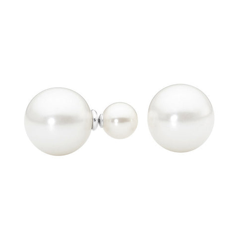 GEORGINI DOUBLE PEARL BALL STUDS