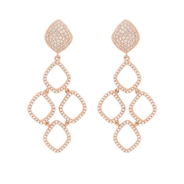 SOHO ROSEGOLD CZ DROP EARRINGS SILVER