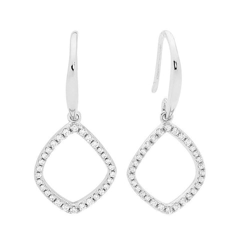 MADISON HOLLOW DROP EARRINGS SILVER