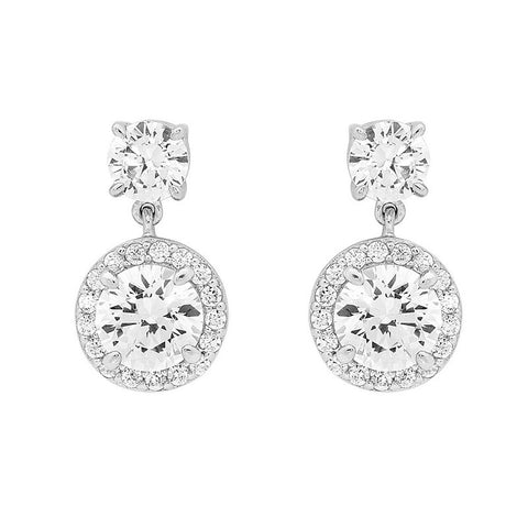 HALO DROP EARRINGS SILVER