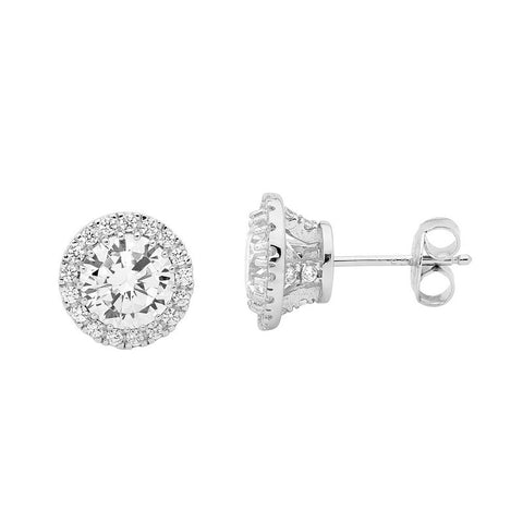 HALO STUD EARRINGS SILVER