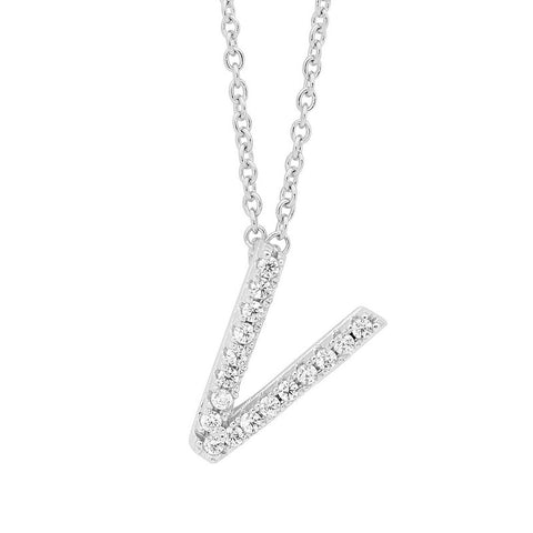 PETITE INTIAL V SILVER