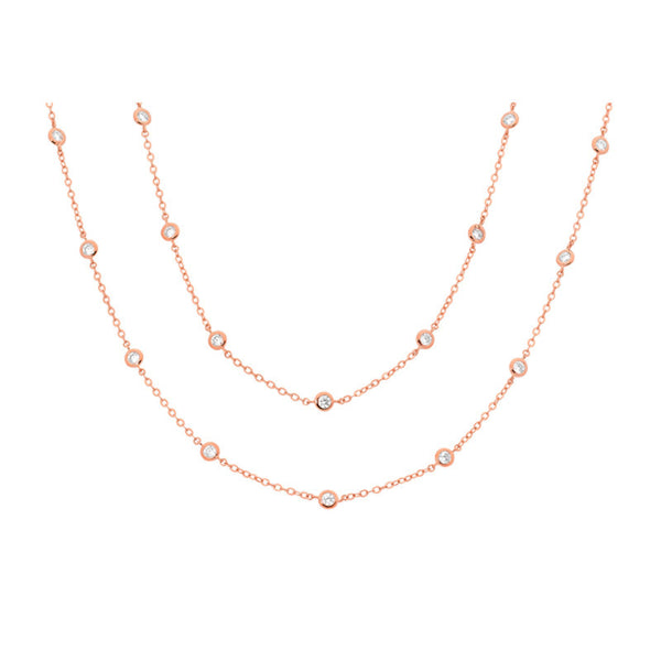 GEORGINI 98cm ROSE GOLD LONG STATION NECKLACE