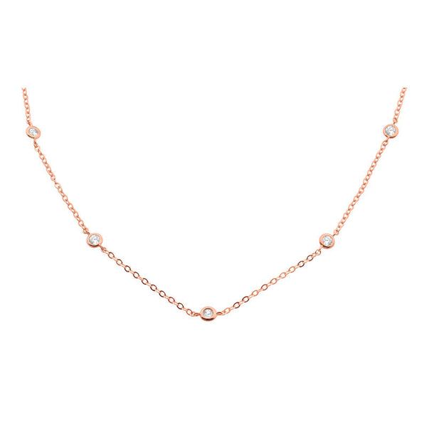 GEORGINI 45cm SHORT ROSE GOLD STATION NECKLACE