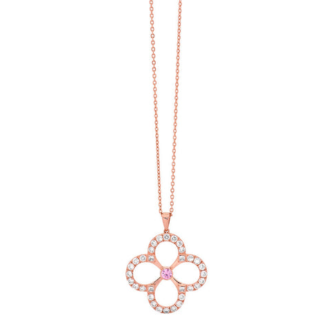GEORGINI ROSE GOLD CLOVER PENDANT