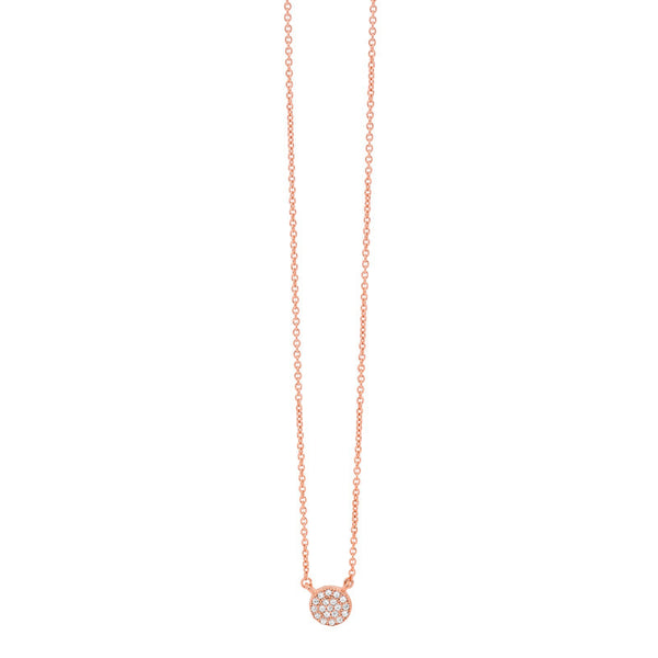 GEORGINI PETITE CZ DISC ROSE GOLD NECKLACE