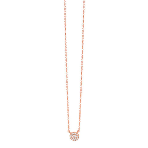 GEORGINI PETITE CZ DISC ROSE GOLD NECKLACE