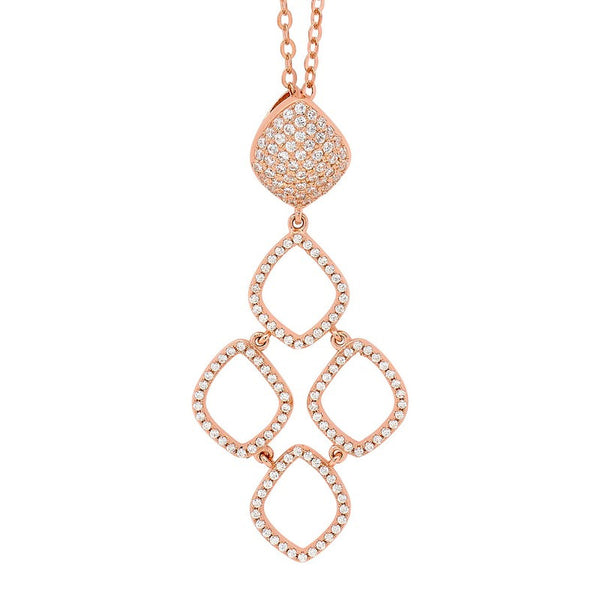 SOHO ROSEGOLD CZ DROP PENDANT SILVER