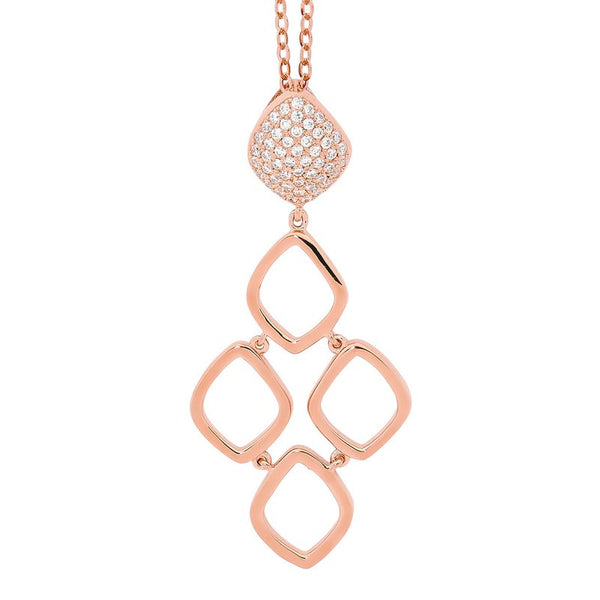 SOHO ROSEGOLD HI SHINE DROP PENDANT SILVER