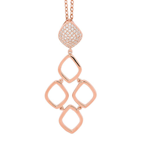 SOHO ROSEGOLD HI SHINE DROP PENDANT SILVER