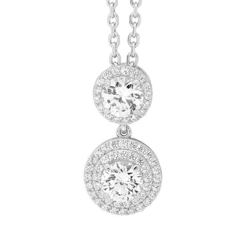 HALO DOUBLE DROP PENDANT SILVER