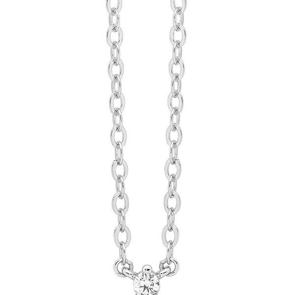 CZ CROSS PENDANT SILVER