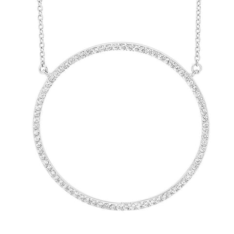 LARGE SLIM CIRCLE PENDANT SILVER