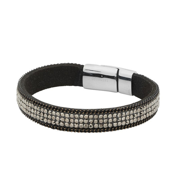 WRAP BRACELET 18.5cm GREY/BLACK