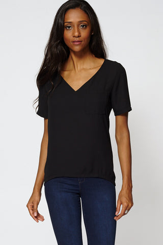 Black Zip Up Back Hi Low Sheer Top Ex-Branded-Black-12