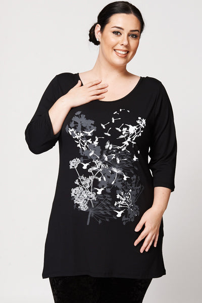 Dandelion Print Open Back Detail Top -UK 26/28 - EU 54/56