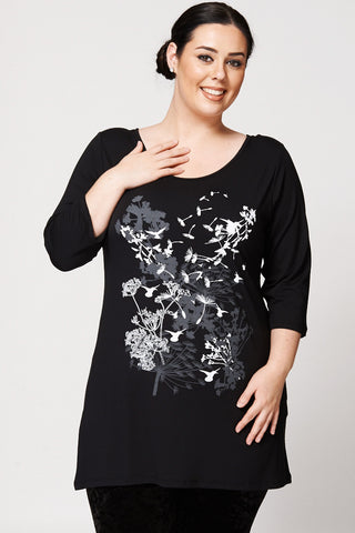 Dandelion Print Open Back Detail Top -UK 26/28 - EU 54/56