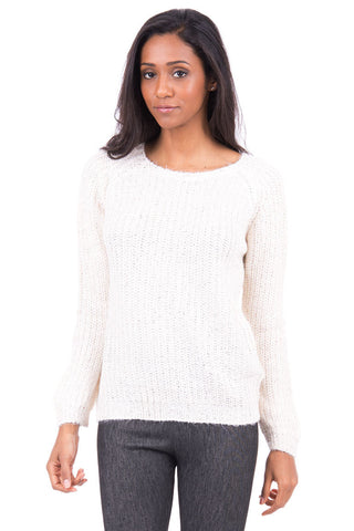 Sparkly Knitted Jumper-Cream-UK 6 - EU 34