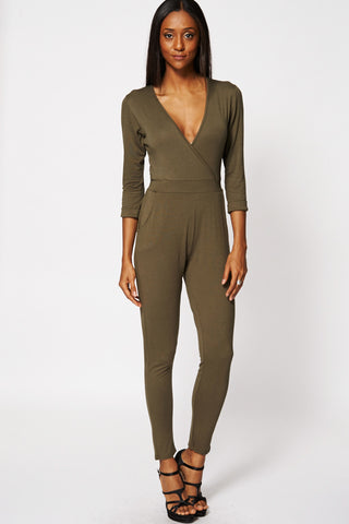Green Cross Over Belted Jumpsuit Ex-Branded-Green-14