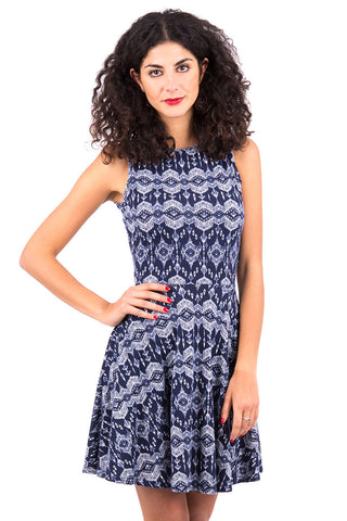 Tribal Skater Dress-Navy-UK 14 - EU 42