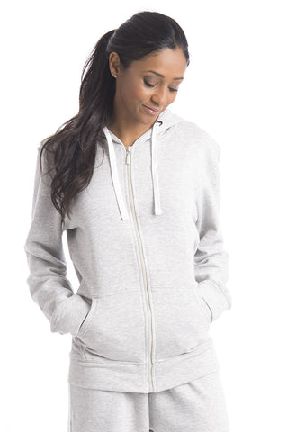 Zipped Hoody With Pockets-Grey-Medium - UK (10-12)