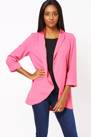 Fuchsia Lightweight Textured Jacket Available in Plus Sizes-Fuchsia-UK 14 - EU 42