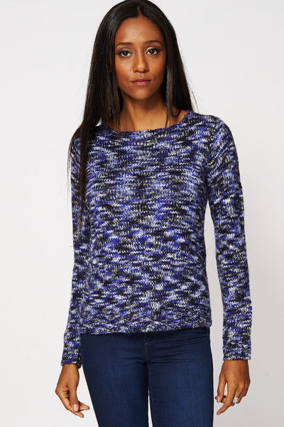 Cosy Soft Knit Scoop Neck Sweater-Multi-Medium - UK (10-12)