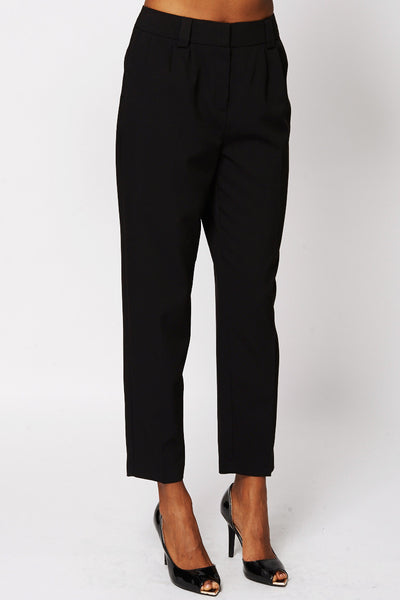Black 3/4 Leg Trousers-Black-UK 6 - EU 34
