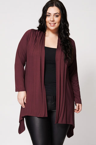 Shawl Collar Waterfall Open Cardigan Ex-Branded-Orange-22/24