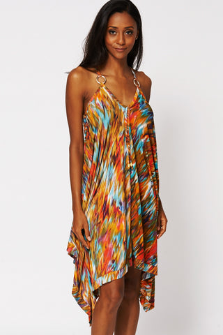 Racerback Detail Handkerchief Dress-Multi-One Size - UK (8-14)