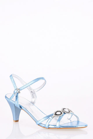 Large Size Elegant Sandal with Jewel and Diamante Detail-Pink-UK 8 - EU 41
