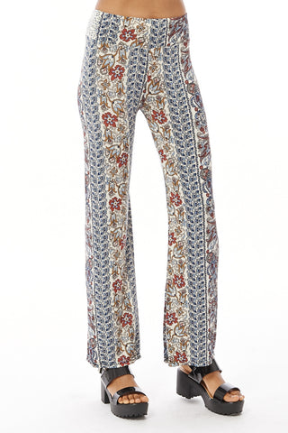 Stretchy Summer Flared Trousers-Multi-XLarge - UK (12-14)