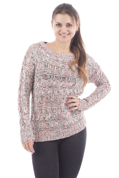 Chunky Knit Cable Design Jumper-Multi-UK 10 - EU 38