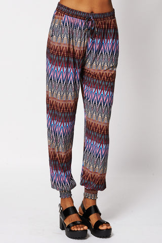 Zig Zag Print Harem Trousers -Multi-XL/XXL - UK (12-14)